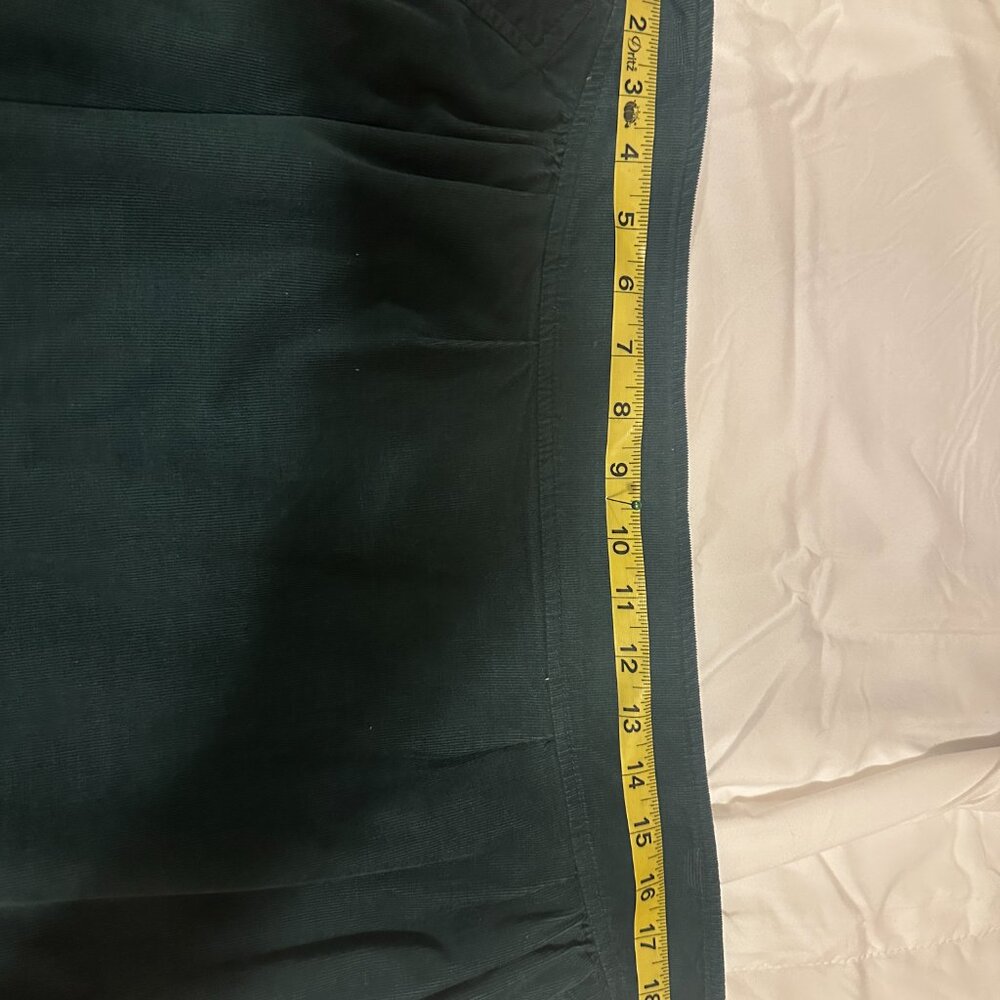 Classic Preppy Bluish Green Corduroy Garnet Hill A Line Mini Skirt w Pockets 18 - Picture 5 of 6